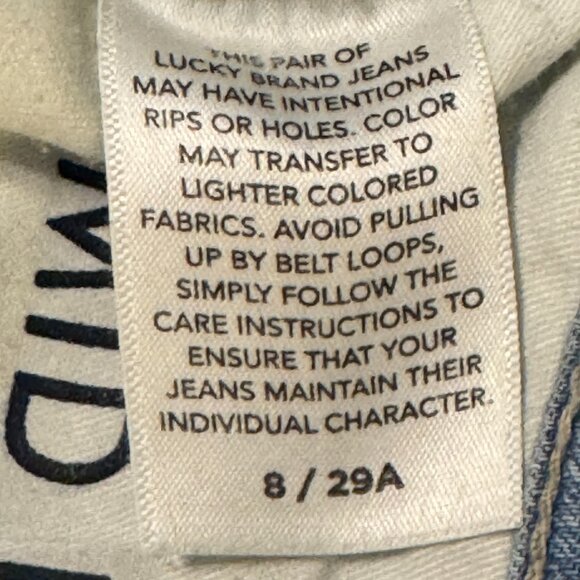 Lucky Brand Ava Jeans Women's Size 8/29A Mid Rise Crop Blue Denim Distressed - Picture 8 of 8